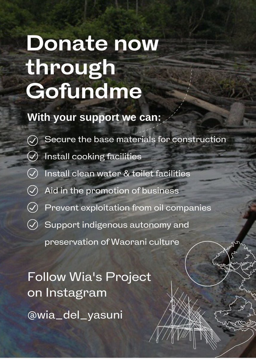 Dom_Loomes's tweet photo. Wia, the leader of the Waorani tribe is asking the world for help. In order to obtain financial &amp; political autonomy, he and his tribe are spearheading an eco tourism project. Please donate what you can today to empower the Waorani from abject conditions. https://t.co/hUQ36nJXeW https://t.co/oew7K2MXZg