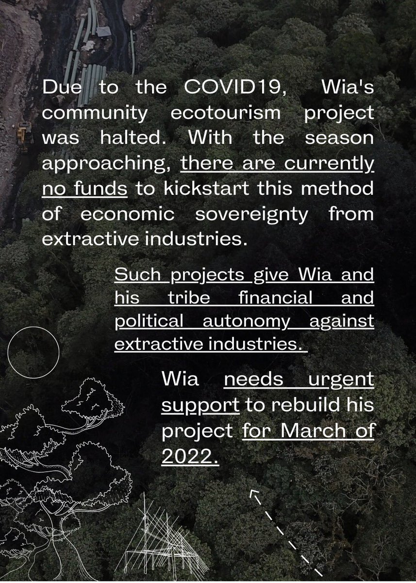 Dom_Loomes's tweet photo. Wia, the leader of the Waorani tribe is asking the world for help. In order to obtain financial &amp; political autonomy, he and his tribe are spearheading an eco tourism project. Please donate what you can today to empower the Waorani from abject conditions. https://t.co/hUQ36nJXeW https://t.co/oew7K2MXZg