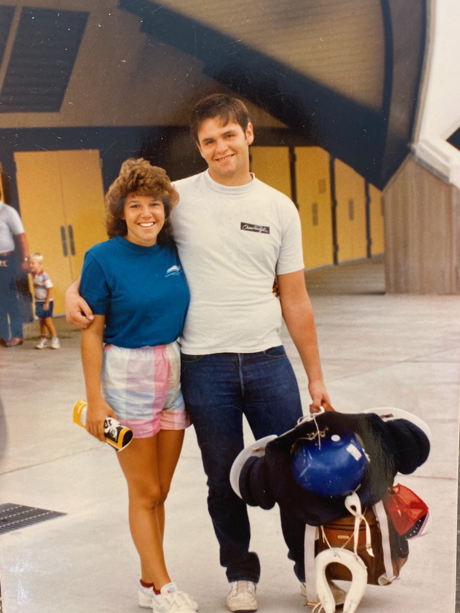 Throwback to the summer of 1986 after playing in the small school North vs South All-Star game in Flag. I'm holding onto two things that were important to me then; Rhonda on my right and football gear on the left. Blessed to still have both. Happy Valentines <a href="/rhondasolomon72/">Rhonda Solomon</a>