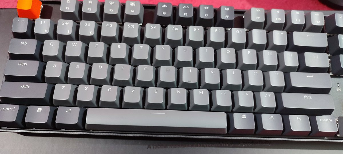 dev_saw99's tweet photo. @tanyarajhans7 You should definitely try KeyChron keyboard with brown/red switches.

I am using Keychron K8 myself with brown switches. They are awesome. https://t.co/TdPjasPPBh