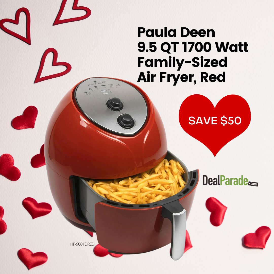 DealParade's tweet image. Love yourself w/ this #red #AirFryer by #PaulaDeen.  Get #friedchicken crispy, juicy, &amp;amp; a lot healthier than anything cooked in a deep fryer.  It won’t heat up your #kitchen or leave a mess on your hands.  #cook #sale
dealparade.com/home-office/ho…
