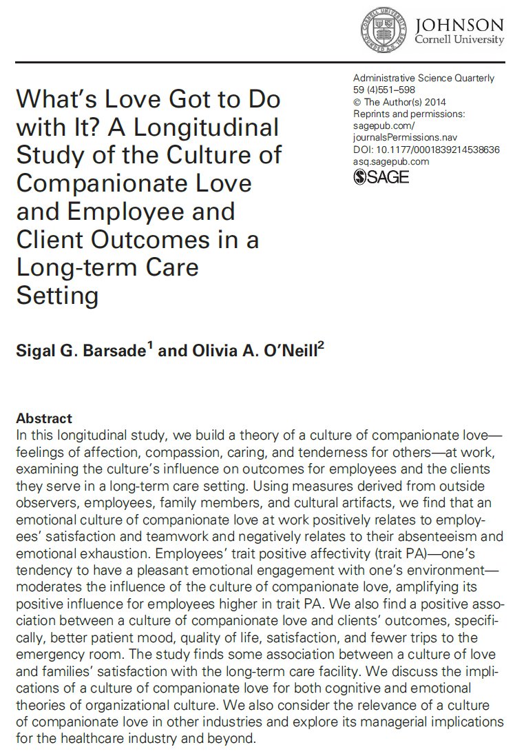 Being professional and productive isn't about checking your feelings at the office door.

Data: performance is higher—and burnout is lower—in cultures of care and compassion.

Emotional bonds are vital to motivation and collaboration. We do our best work when we feel most valued.