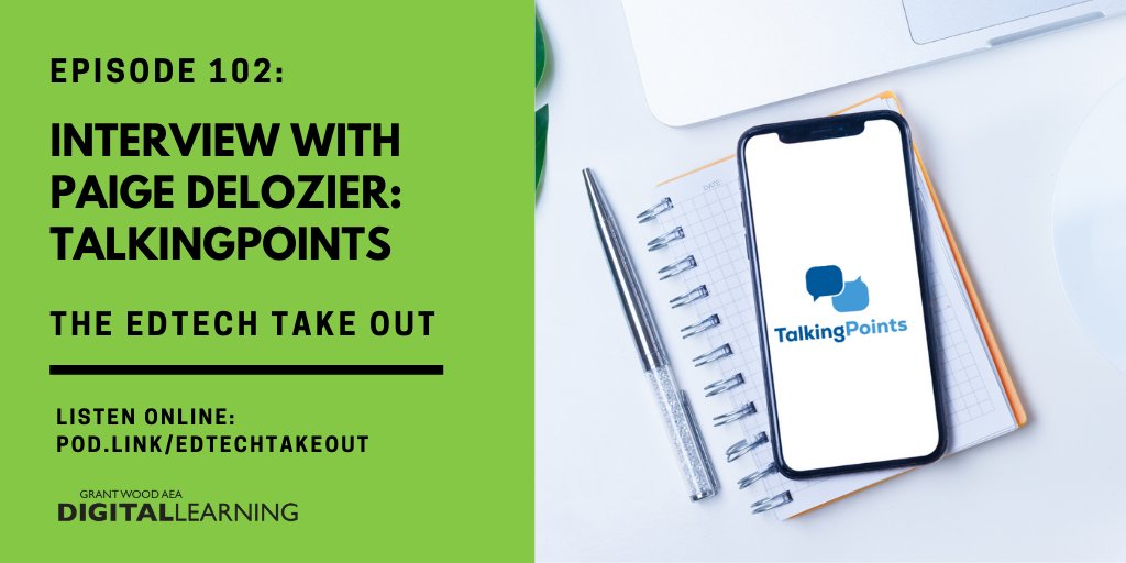 Have you heard of <a href="/TalkingPointsEd/">TalkingPoints</a> before? 

In the latest episode of The Edtech Take Out podcast we talked to Paige DeLozier about this free #edtech tool for #ELL families.

Link: pod.link/edtechtakeout

#edtechchat #iaedchat #edchat #ellchat #gwaea #iaedfuture