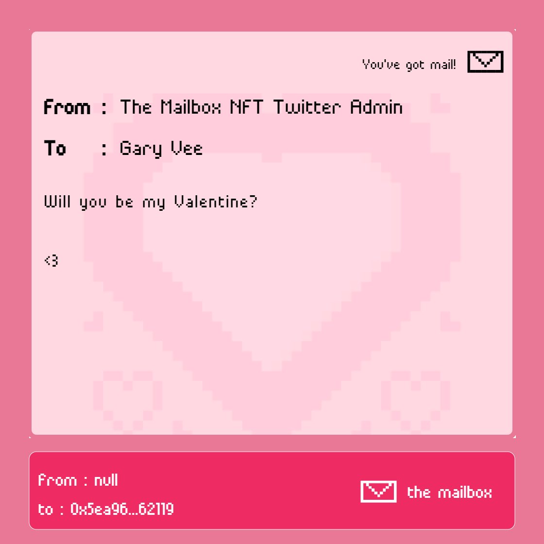 From: Me
To: <a href="/garyvee/">Gary Vaynerchuk</a> 

.....