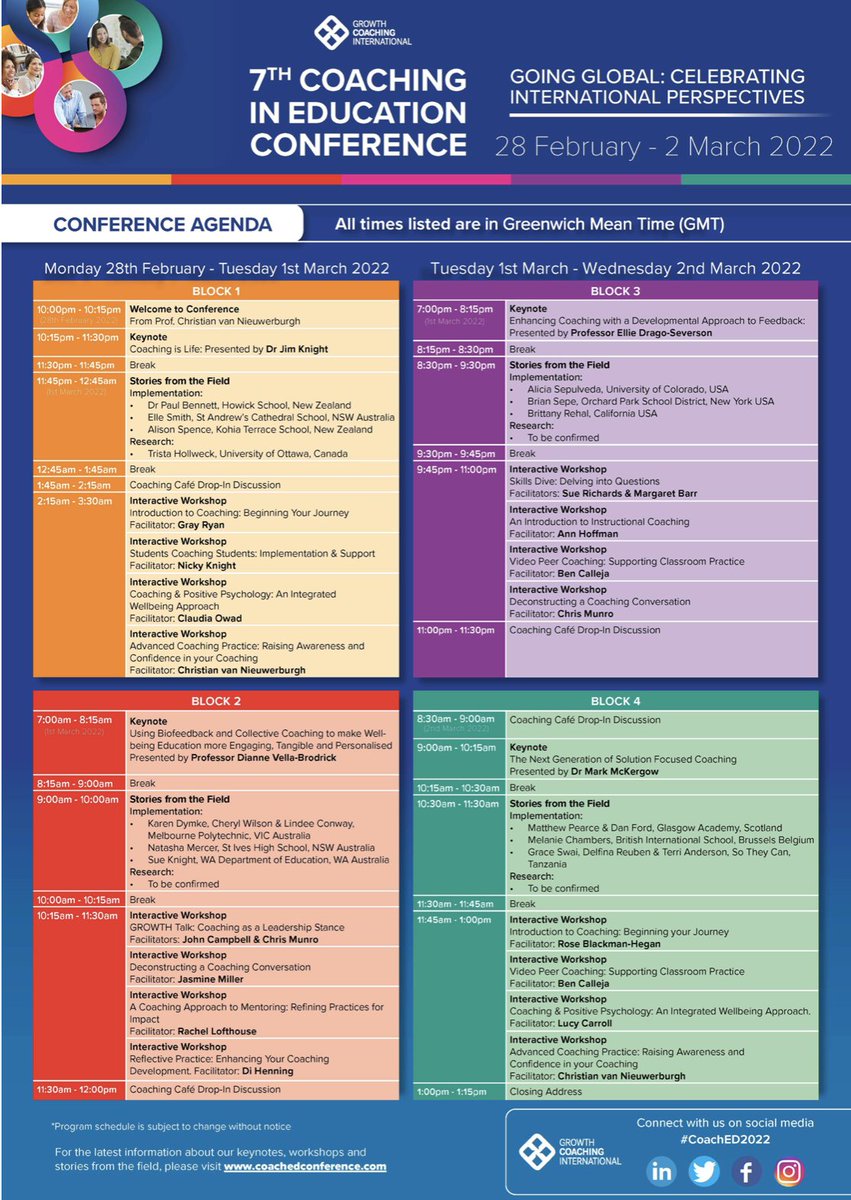 MargaretBarr1's tweet photo. #Wednesdayconversations
#ScotlandCoachingInEducation
@gcieducation
7th Coaching in Education Conference
1 + 2 March 2022
Image gives UK times from 28 Feb
Completely Online Global Event: “Going Global: Celebrating International Perspectives”
Register at: https://t.co/239Mf5AlGW https://t.co/2B8nffH2tV