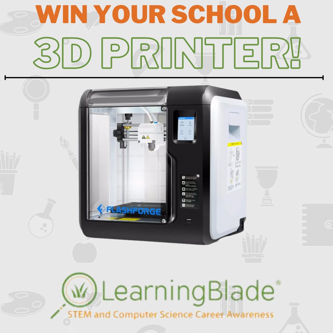 SCCMS_STEM's tweet photo. The @LearningBlade 3D printer giveaway competition starts TODAY!

Complete the most STEM/CS career lessons between now and 3.14.22 to win your school a 3D printer!

Learn more at https://t.co/rc8YBScKdD. https://t.co/3LsAGcI6bp