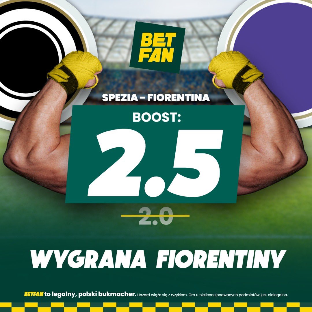 BETFANPL's tweet photo. Pio Pio 🔫 w pierwszym składzie! Fiorentina 🟣 WYGRA ☑️ ze Spezią?
W #MatchdayBOOST 🚀 PODWYŻSZAMY kurs do 2️⃣.5️⃣! #włoskarobota
#SpeziaFiorentina ➡️ https://t.co/OwT6dOy1i1 https://t.co/GGUkEnmFAx