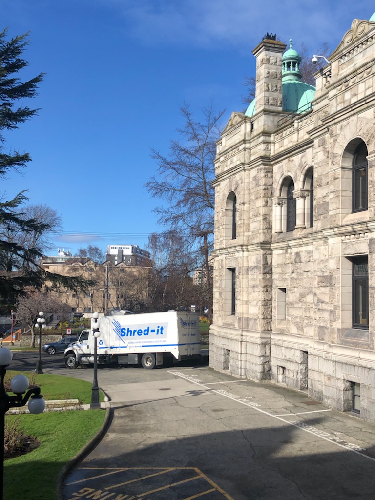 DanAshtonBC's tweet photo. With the NDP Govt. now having successfully gutted B.C.'s FOI legislation it is interesting what you see parked next to the Office of the Premier... https://t.co/CEH9W3amZ8