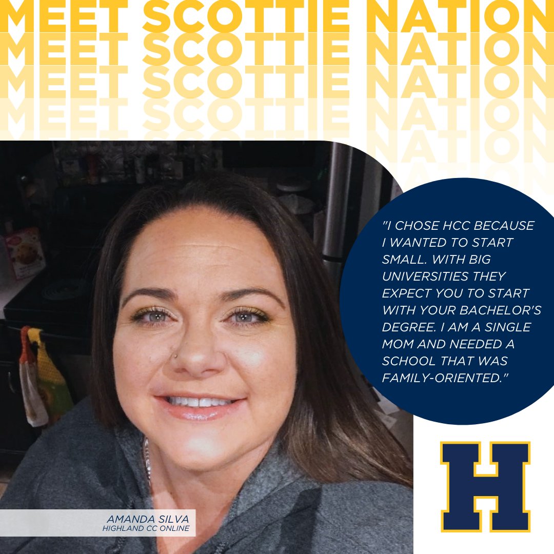HCC_Online's tweet photo. Meet Amanda Silva, a sophomore at #HCCOnline. When asked what she loves about HCC she said, "All of the teachers that I have had here are fantastic! They are always willing to help." We're glad to have you here, Amanda! #MeetScottieNation #HighlandCommunityCollege https://t.co/eNrjXQrN4p