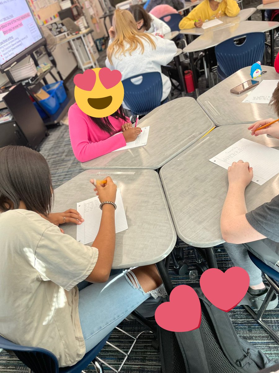 MrsJonesHofius's tweet photo. 8th grade ELA is working hard on a narrative writing assignment on this beautiful Valentine’s Day! #writeyourheartout @HofiusKISD https://t.co/goW2jRqMqP