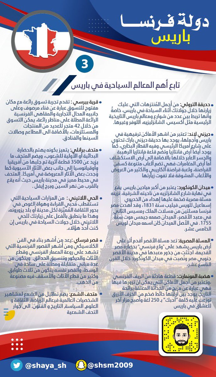 shaya_sh's tweet photo. راح أعمل ثريد عن السياحة في #فرنسا وراح يكون عبارة عن تقارير مصورة والبداية من العاصمة #باريس اتمنى أن أكون وفقت في ذلك وأن تنال إعجابكم. https://t.co/tsojOQv99p