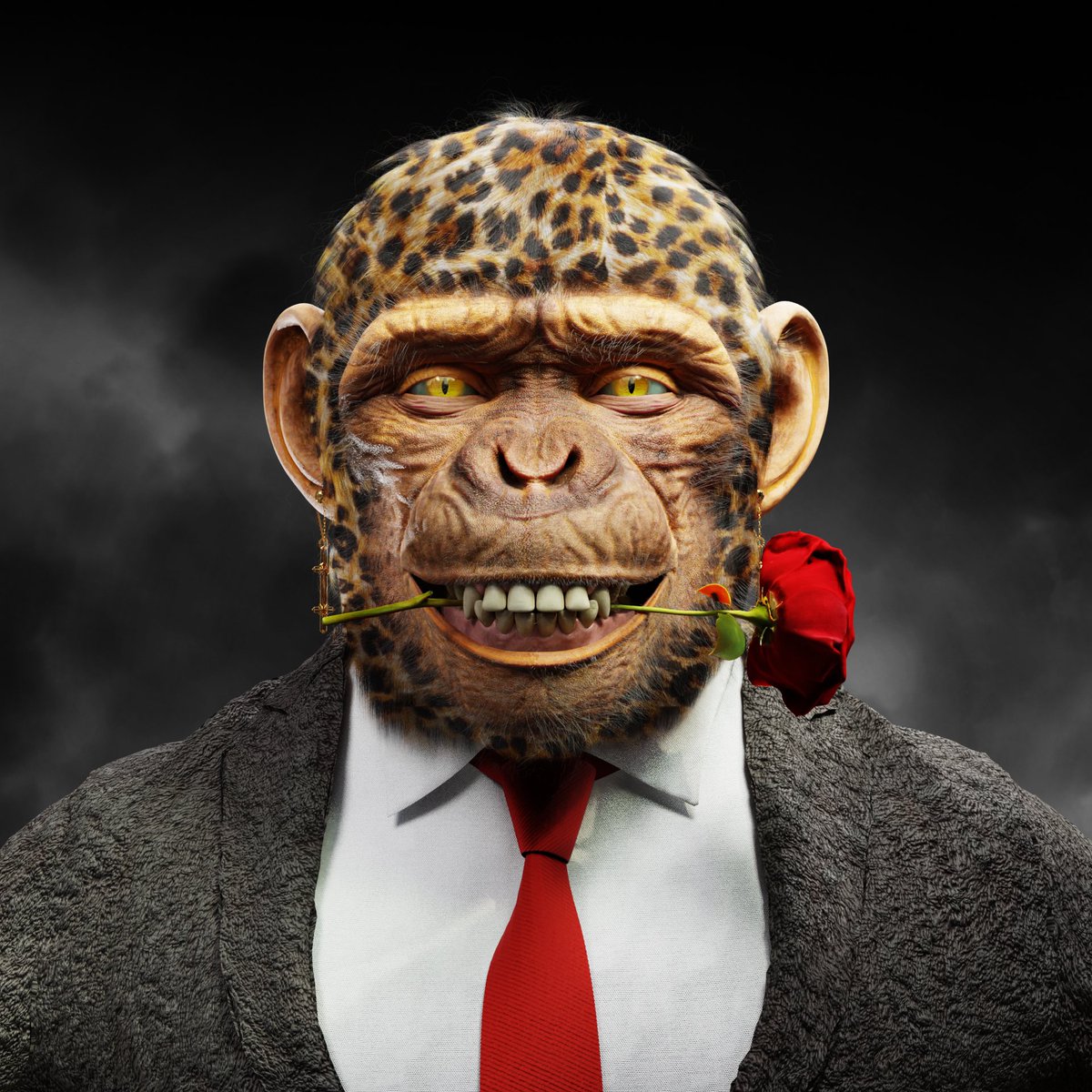 SmartBeast_nft's tweet photo. Mr. Leopard has your back for Valentine's Day. 

Drop a 🌹 if you love the collection so far! https://t.co/wYHOfjTpMi
