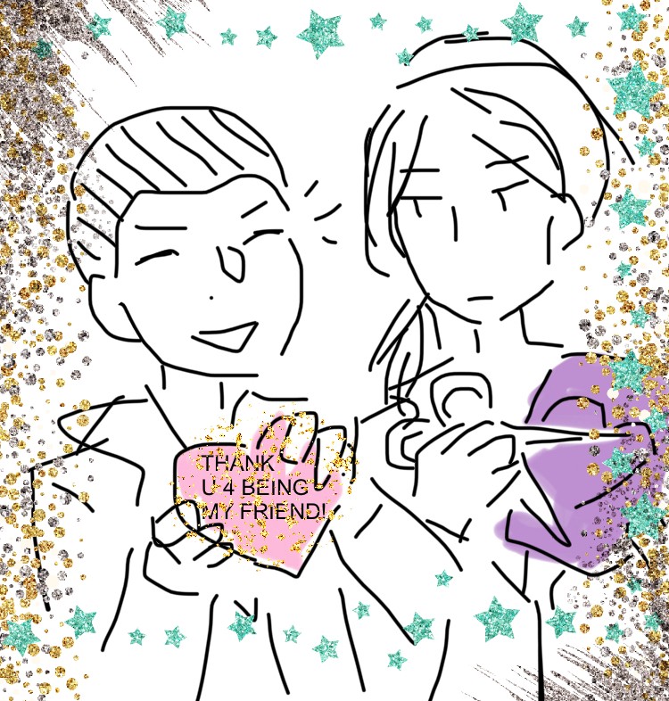 theghostplace's tweet photo. "Of course they love each other. Just not in the way you are probably thinking."
~"Pathfinding!"

||Happy valentine's day from our favorite platonic soulmate besties!! 💚🧡💚||

06&amp;22 by @wirewalking 🖤
(Guest art by Dee, glitterification by me LOL) ✨✨✨ https://t.co/YxxUZ4MdGO