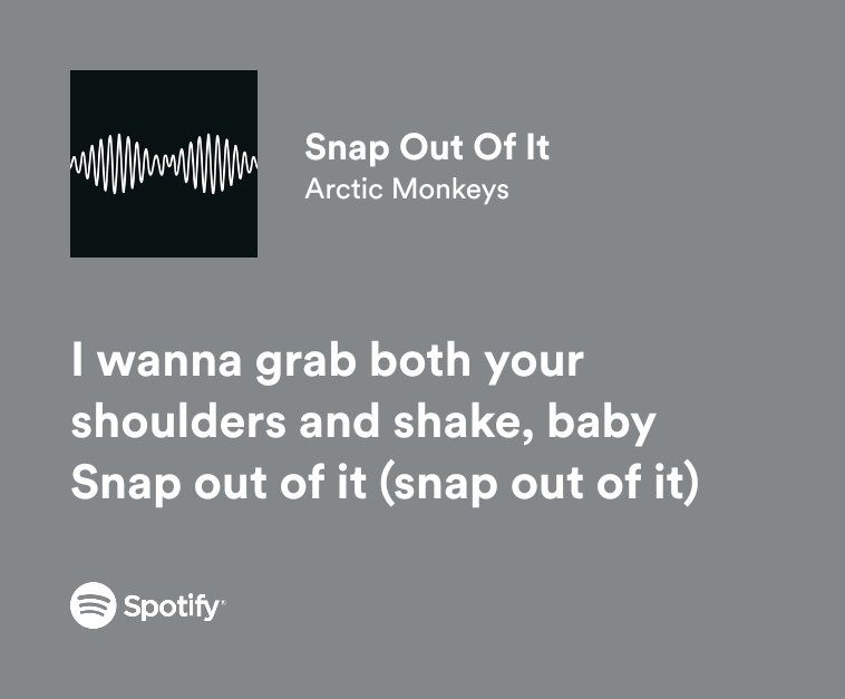 ¡Hola <a href="/ix_vargass/">Ix ☯︎︎</a>!💌
@zhonglimain210 te ha dedicado:
Snap out of it - artic monkeys 
¡Espero te guste! 🌟
open.spotify.com/track/0NdTUS4U…