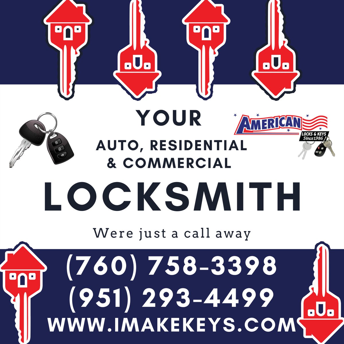 imakekeys's tweet image. Your 24-Hr #Mobile #Locksmith for all #Auto, #Residential &amp;amp; #Commercial #Services.

#SD #NorthCounty 760 758-3398 #Riverside County 951 293-4499

#Home #security #socal #inlandempire #ie #sandiego #discoversd #cali #supportsmallbusiness