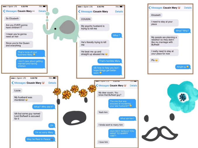 STEM7thWCMS's tweet photo. Bringing Elizabethan era to 2022. CVA students created a text exchange between the two rival queens👑, Elizabeth I and Mary, Queen of Scots. #eventsthatchangedhistory #chargeduplearning @teachtheville @ColliervilleVi1 @cville_schools https://t.co/egOMEb3qRU