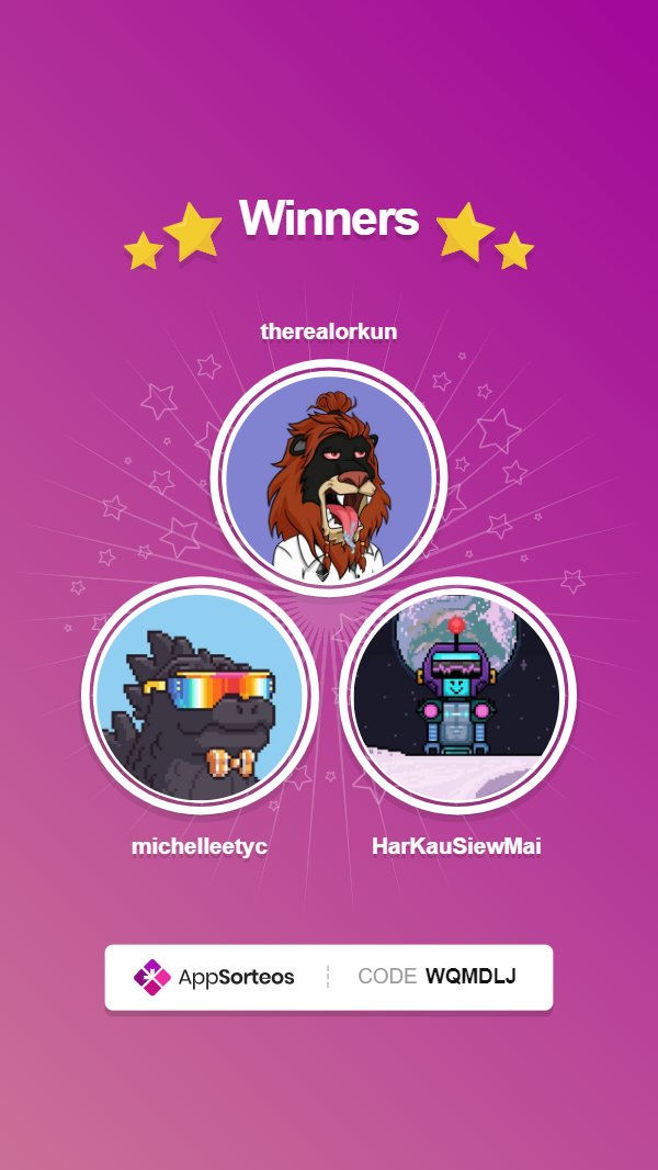 D_Infiltrator's tweet photo. winners of @WabiSabiNFT are @therealorkun @michelleetyc @HarKauSiewMai .congrats 🎉
pls keep your DM open Team will be in touch. https://t.co/9kSA1rpmbl