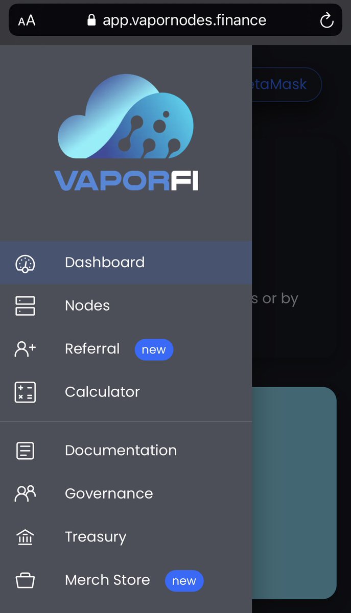 _VaporFi's tweet image. Merch.VaporNodes.finance now has its own tab on our app.

Adding more payment methods tonight 🚀