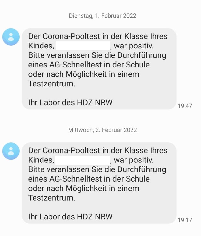 hav_hendrik's tweet image. Fünfter pos. #Pooltest in Folge. Seit 2 Wochen sitzen alle Kinder mit mind. einem infizierten Kind im Klassenraum. Weil es keine PCR Nachtestung mehr gibt und die Schnelltests nicht anschlagen, passiert: Nichts. 

Weiß nicht, wie Familien mit Risikokindern das aushalten.