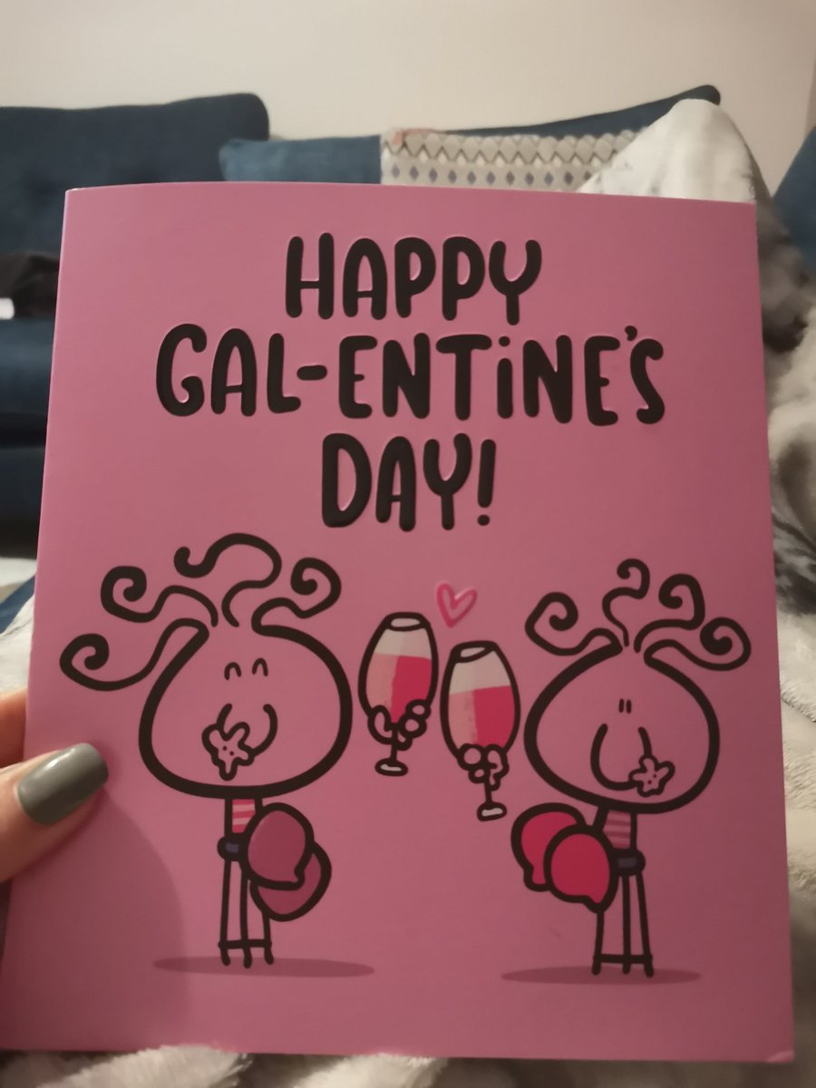 Stephfinney's tweet photo. Is Ben okay? He thought galentines cards were what dad's get daughter for valentines. "it was pink and said galentines". I really don't think hes looked at this card at all 🤣 😭😭 https://t.co/zdPxMH8pLE