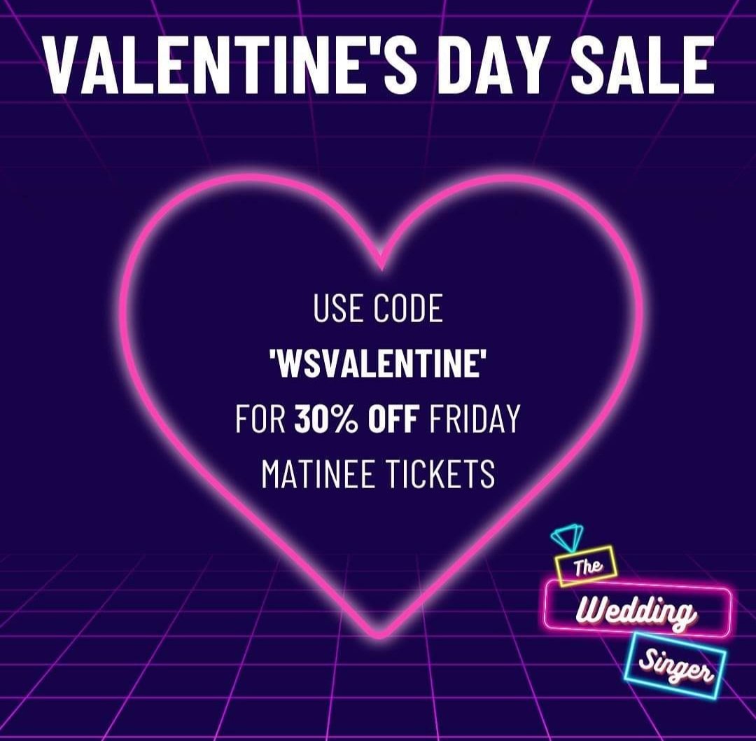 EXCLUSIVE VALENTINE’S DAY OFFER for Edinburgh University Footlights show the wedding singer, showing at the Rose Theatre Wednesday-Saturday.

Hurry must end today!

Ticket link here: fienta.com/s/the-wedding-…

30% off matinee tickets for performance: Friday 18th February 14:30.
