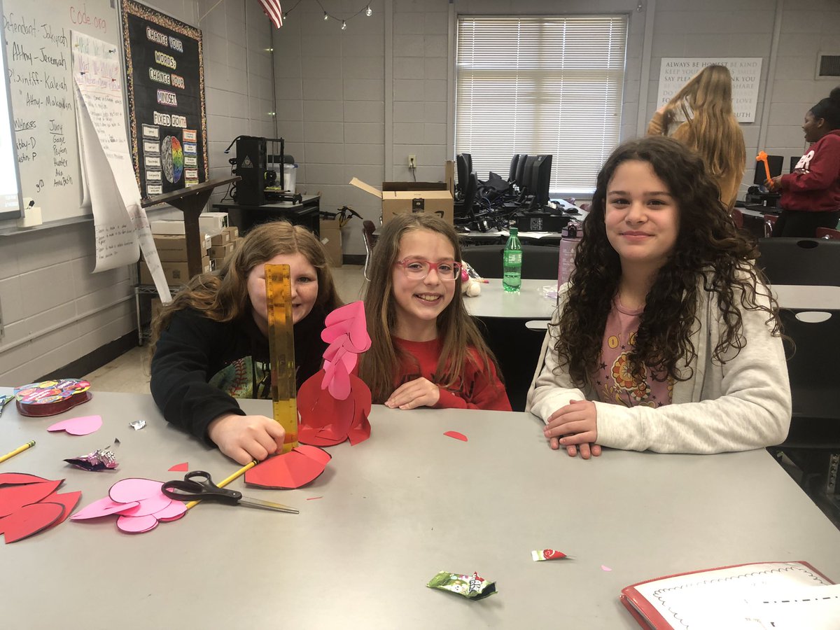 Valentine STEM Challenge: To make a tower of hearts at least 12 inches in height using ONLY card stock and scissors <a href="/_REThompson/">R. E. Thompson Intermediate School</a> <a href="/TuscumbiaCitySc/">Tuscumbia City Schools</a>