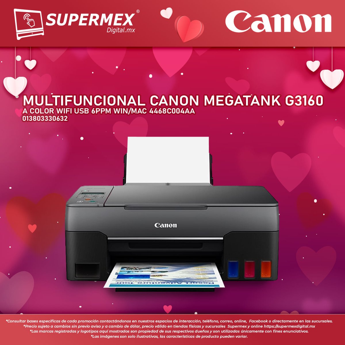 Multifuncional Canon Megatank G3160, imprime más de 7000 páginas a color.
¡Imprime, copia y escanea cuando lo necesites!
¡Adquiérelo aquí! 👉bit.ly/3GDvjsQ
#Supermex #tecnología #canon #megatank #impresora #MULTIFUNCIONAL #Supermexdigital #impresion #impresionacolor