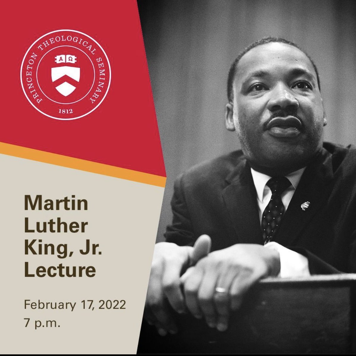 PTSBCS's tweet photo. Join us this Thursday, February 17 for our Martin Luther King lecture. Dr. Dwight N. Hopkins’ lecture is titled "Faith and Wealth: Black Liberation Theology &amp; Martin Luther King, Jr." Join us in person or virtually on the Princeton Theological Seminary YouTube channel. https://t.co/3PexVFapOT