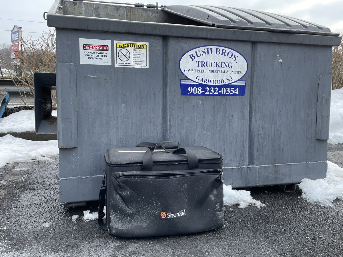 VincentFinaldi's tweet photo. Old school Shoretel demo bag we used to bring to client locations before cloud took over. #ucarchives #shoretel @DaveMichels @shoretelarchive https://t.co/pq1Uwnh8ER