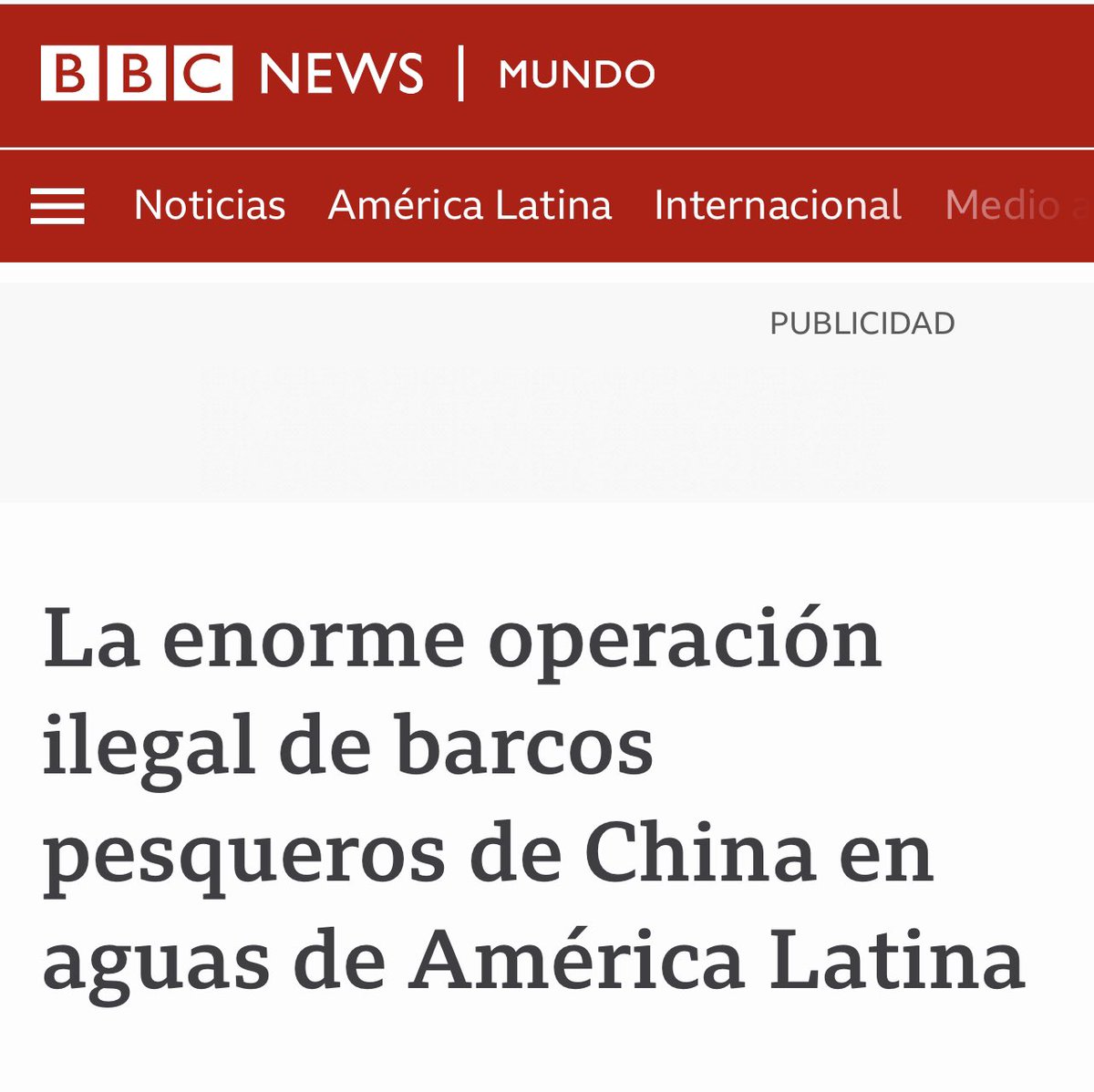 ReinaldoProfeta's tweet photo. ESO SERÁ MUY SERIO! Después de extinguir los peces en sus mares hasta dejarlos sin vida. En los próximos días años volveremos a ver el asalto de mares de Perú, Chile y Ecuador por parte de los pesqueros Chinos. Será un gran #Ecocidio en esos mares. #predicciones #Prediccion2s https://t.co/j7COFZRL9p