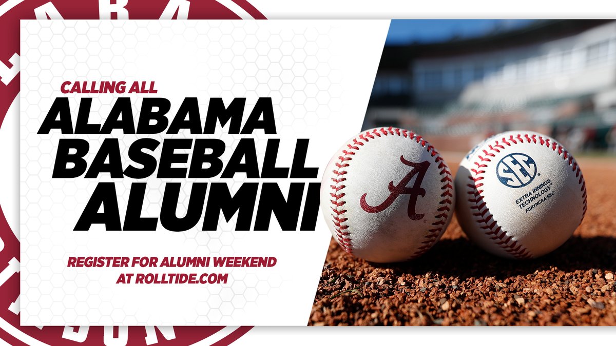 Alabama Baseball (@alabamabsb) on Twitter photo 🚨 ATTN: <a href="/AlabamaBSB/">Alabama Baseball</a> Alumni 🚨
We're hosting an Alumni Day on Saturday, March 19, and we want YOU to be there! Golf, lunch, tours and tickets are just a part of the big day. For more details on the event and to secure your spot, click here bit.ly/3rNqbOw
#RollTide 🚨 ATTN: <a href="/AlabamaBSB/">Alabama Baseball</a> Alumni 🚨
We're hosting an Alumni Day on Saturday, March 19, and we want YOU to be there! Golf, lunch, tours and tickets are just a part of the big day. For more details on the event and to secure your spot, click here bit.ly/3rNqbOw
#RollTide