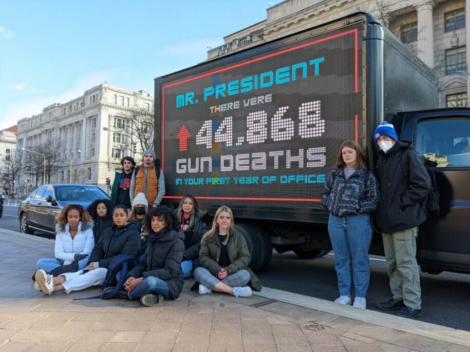 AMarch4OurLives's tweet photo. Mr. President,
There were 44,868 gun deaths in your 1st year of office.

We can't wait for Congress, we need you to act now &amp; save lives. 

visit 🔺https://t.co/8LdC1g6DHH, make your voice heard https://t.co/axWO135TYu