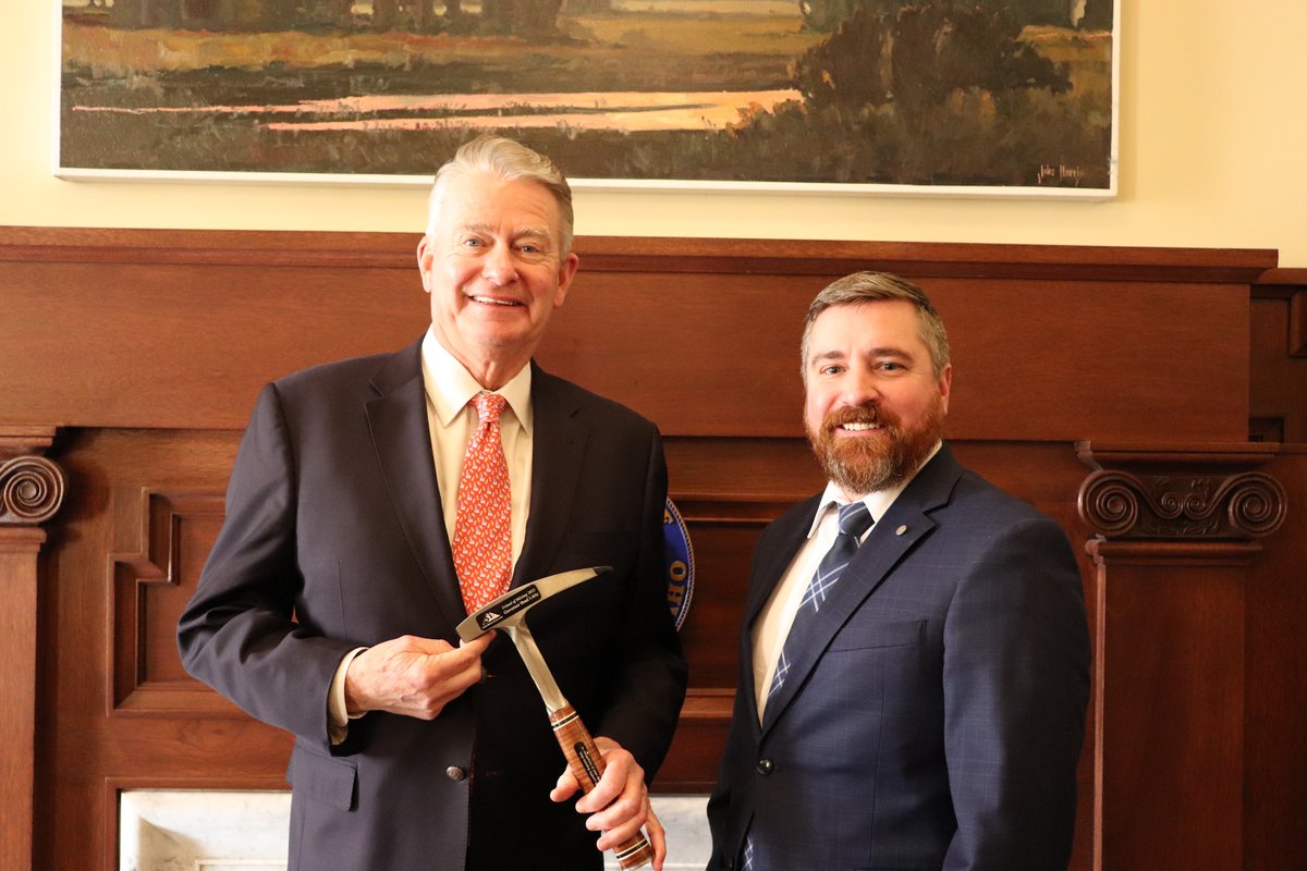GovernorLittle's tweet photo. I was happy to receive the Idaho Friend of Mining award from the @IdahoMining Association! I’m always proud to support our mining history and industry here in Idaho! https://t.co/icqcTiZr9u