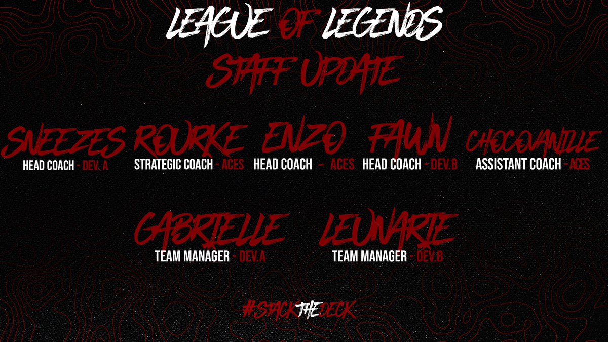 Wildcard_GG's tweet photo. We've also made a lot of changes to our League of Legends staff!

We've brought in extra staff to bolster Aces for the PQC Qualifier #2 and settled our Developmental roster staff as well!

Please give a warm welcome to all the new members!

#stackthedeck https://t.co/RBL6v3TXzh