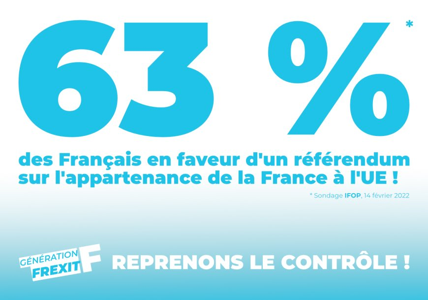 PropUEgande's tweet image. C'est le moment de déclarer votre flamme à la démocratie !

63% des français  sont favorables à un référendum sur l'appartenance de la 🇫🇷 à l'#UE 🇪🇺 !

#ReprenonsLeContrôle
#Frexit
#Réfendum #SaintValentin 
generationfrexit.fr/63-des-francai…