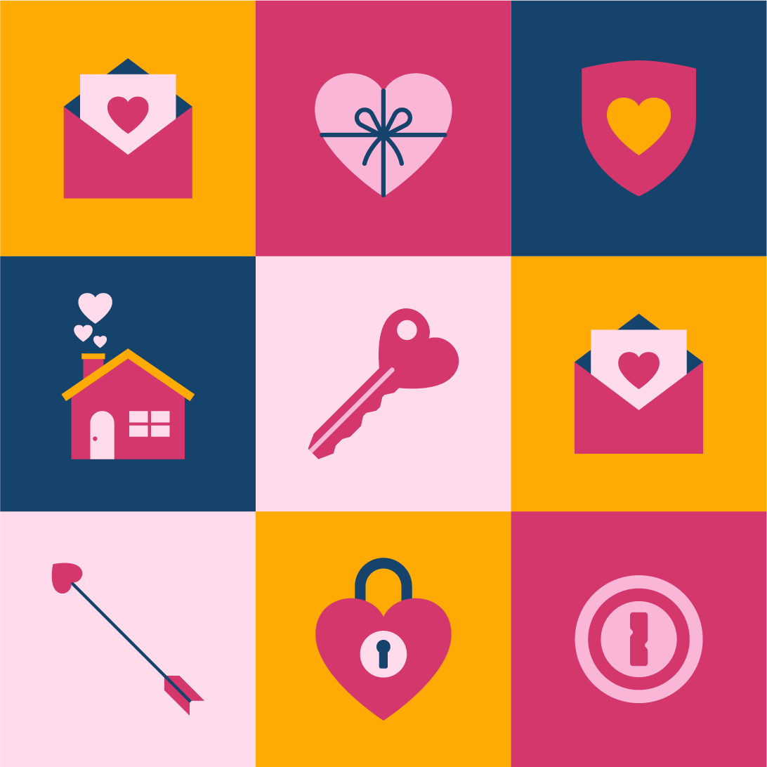 Sending lots of 😍heart eye emojis😍 to all of you today, and especially the folks over at <a href="/1Password/">1Password</a>. We're stoked to work with you and loved creating this Valentine’s Day design. Check it out on their blog: blog.1password.com/keep-your-hear…