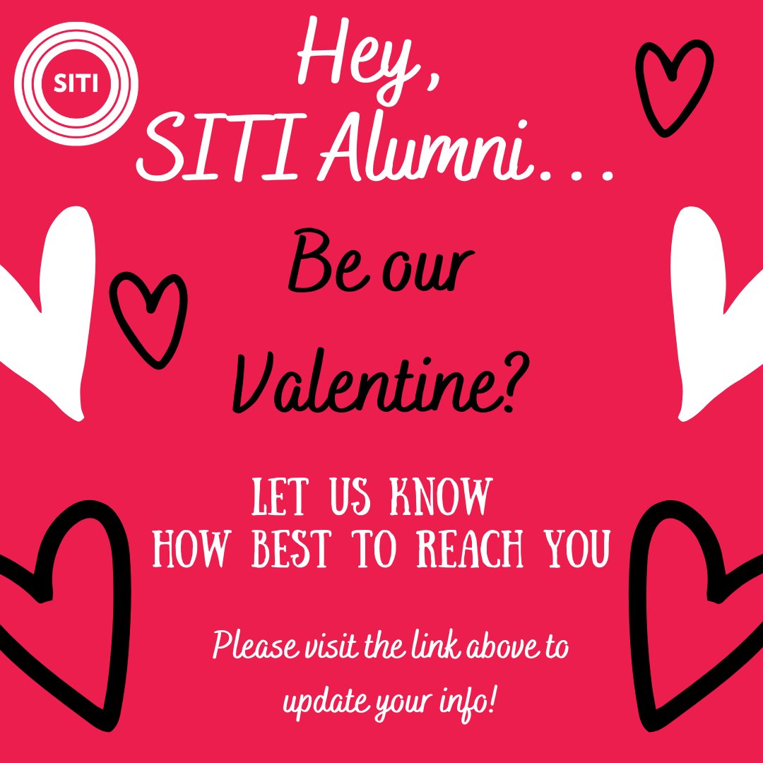 SITI Alumni! We want to make sure we can let you know about all our fun plans for our final year (which includes a strategy to connect you to each other beyond 2022). Let us know how best to reach you! siti.org/siti-alumni-co…