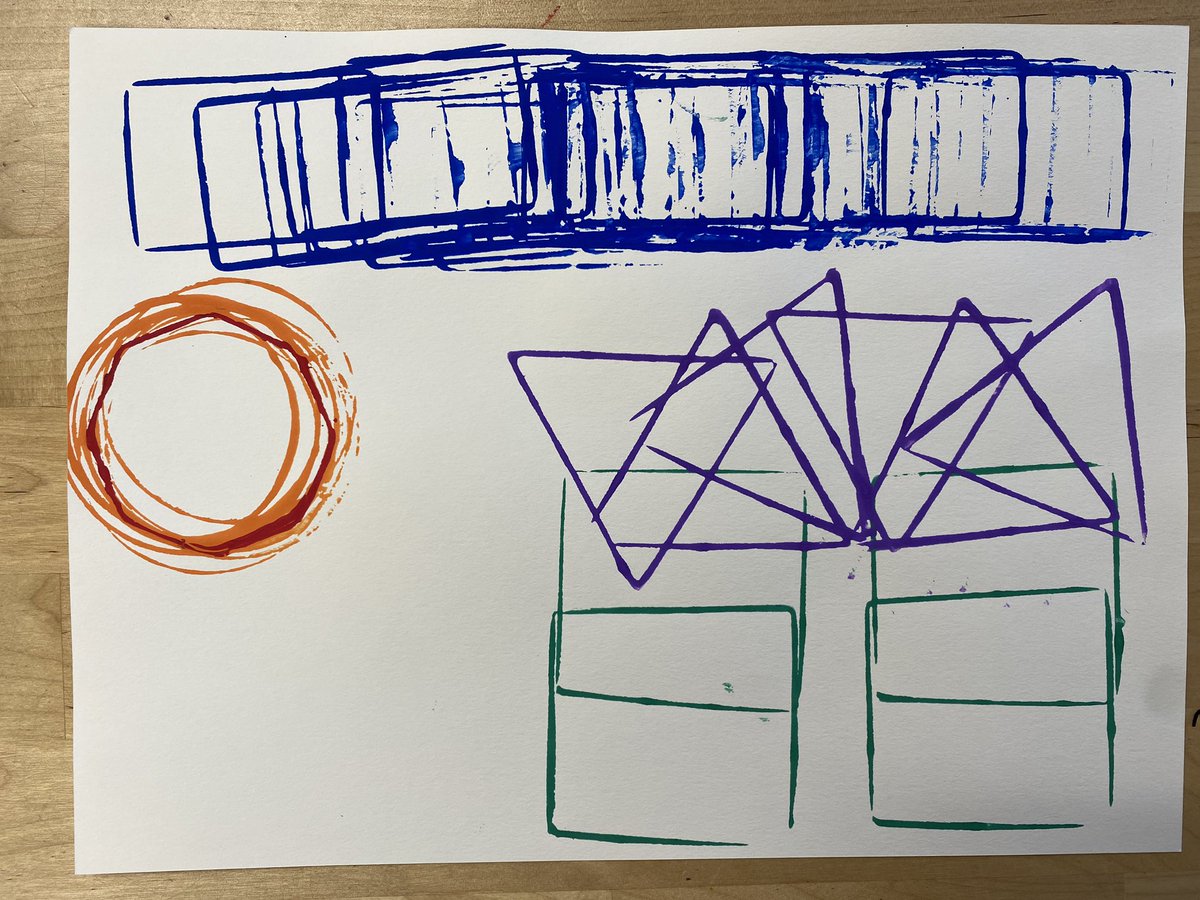 MistyKluesner's tweet image. Our first graders created some awesome artwork while exploring shapes in art with stamping - I love how different everyone’s creation is, even with the same tools!
@WolfpackCSI @campbellusd #CUSDRockstar #ArtsEdChat #Creativity
