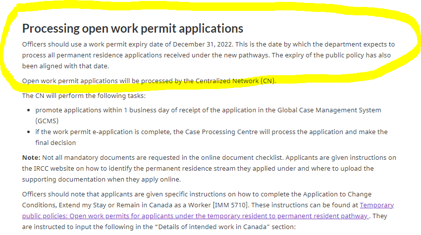 smeurrens's tweet photo. The IRCC website states that open work permits under the TRPR expire on December 31, 2022 because all TRPR immigration applications will be processed by then. Today's announcement shows many won't be. Hopefully they quickly extend TRPR open work permits. https://t.co/LXvGWyGIm1 https://t.co/v3DWipCmVO