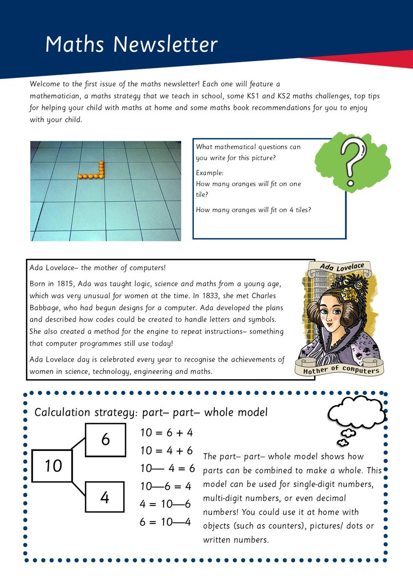 SarahFarrellKS2's tweet photo. I thought I'd share an example of the maths newsletter that I send out to parents every month. Nothing revolutionary, but there might be some ideas hidden there that could be useful! #edutwitter https://t.co/vZma7A5qnb