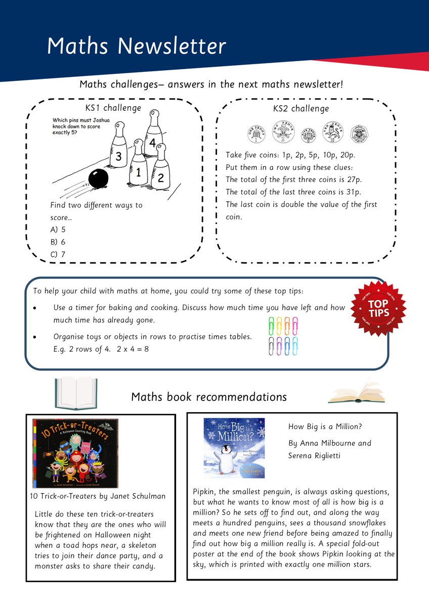 SarahFarrellKS2's tweet photo. I thought I'd share an example of the maths newsletter that I send out to parents every month. Nothing revolutionary, but there might be some ideas hidden there that could be useful! #edutwitter https://t.co/vZma7A5qnb