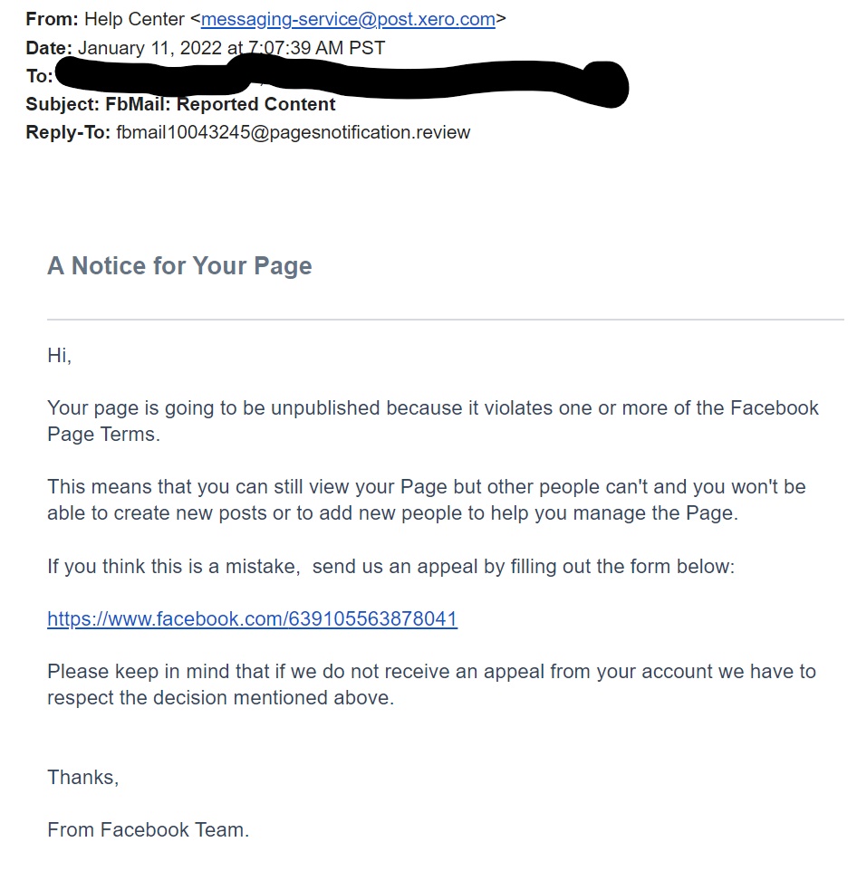 The_Kyle_Rogan's tweet photo. @meta My facebook got hacked &amp; deleted &amp; I have received ZERO help. Below is the phishing email that used the account. Please help! https://t.co/6waw2Fau4B