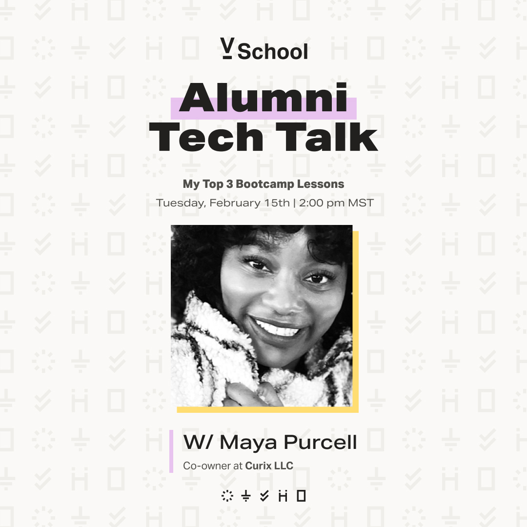 vschool_'s tweet image. My Top 3 Bootcamp Lessons | Alumni Tech Talk w/ Maya Purcell meetup.com/V-School/event… #Meetup via @Meetup 

Cant wait to see everyone there! 
#womenintech #techinfo #techprofessionals