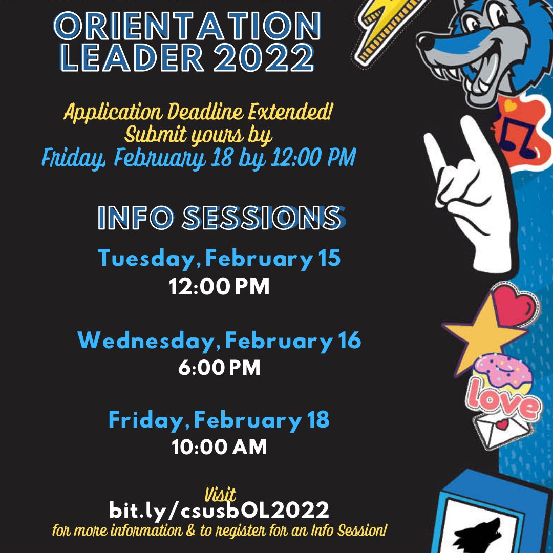 It's our last week that 2022 Orientation Leader applications are open! Don't miss out, and be a part of the best summer ever. ✨🐺 #CSUSBOrientation