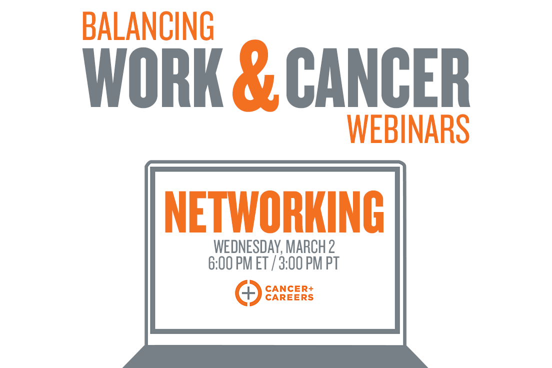 CancerAndCareer's tweet photo. #Networking is one of the most important aspects of #jobsearch whether in-person or virtually. Our next #BalancingWorkAndCancer webinar will help gain new insight &amp; ideas to network successfully. Register for FREE: https://t.co/yVzC6CNeOn
#bethebossovercancer #careerdevelopment https://t.co/joQSD56CNf
