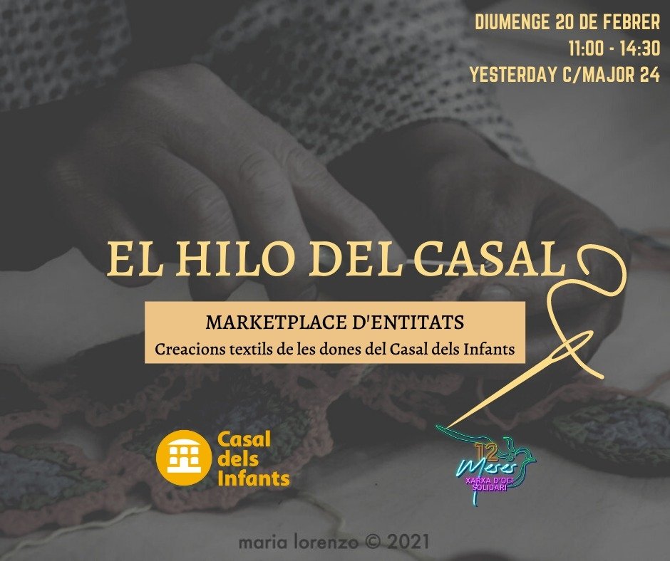 cinfants_stco's tweet photo. Les Dones del Hilo del Casal us animem a venir al marketplace amb @xarxaociscg ! Allà trobareu les nostres creacions tèxtils. Necessitem suport pel projecte #TeixintSomnis que està punt de ser enllestit i que el volem compartir amb tot@s vosaltres, el 26 de març a @la_ciba 🪡💜 https://t.co/rJxy3WURgK