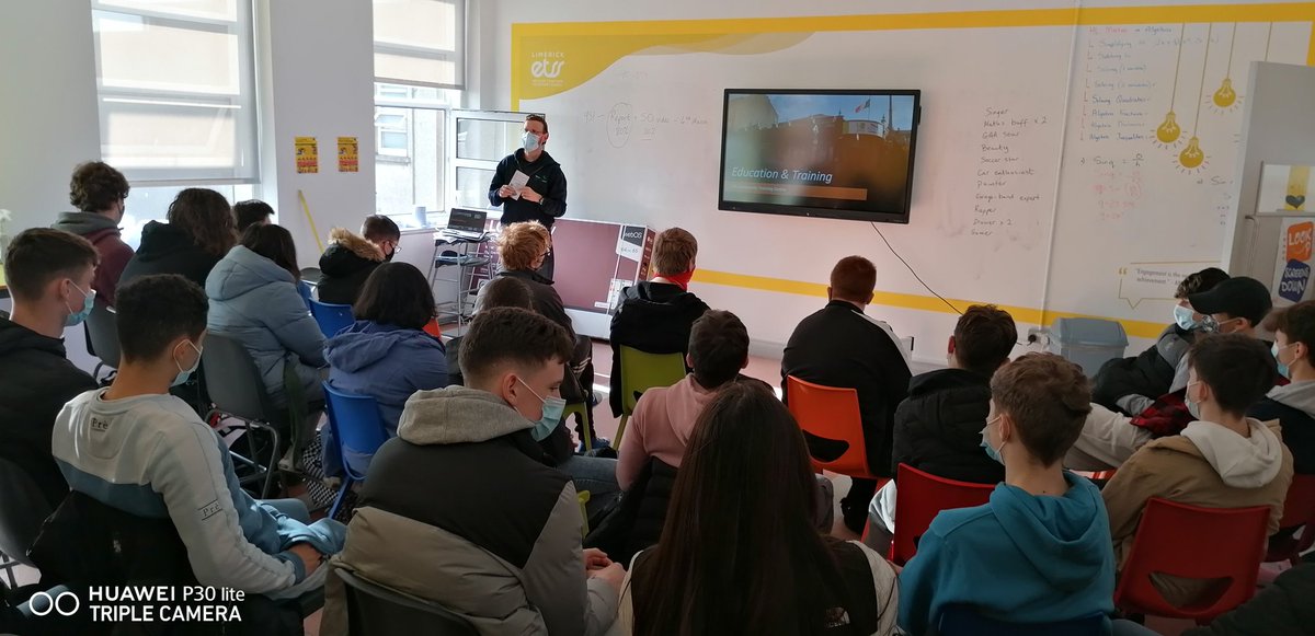 EtssLimerick's tweet photo. Thanks to Dermot who spoke to TY students about the work @limerickyouth do for the young people of Limerick city and county. Students learned about the many services and support networks available to them and others youths in order to help them reach their potential #letss #ty https://t.co/kQDa6LNRjy