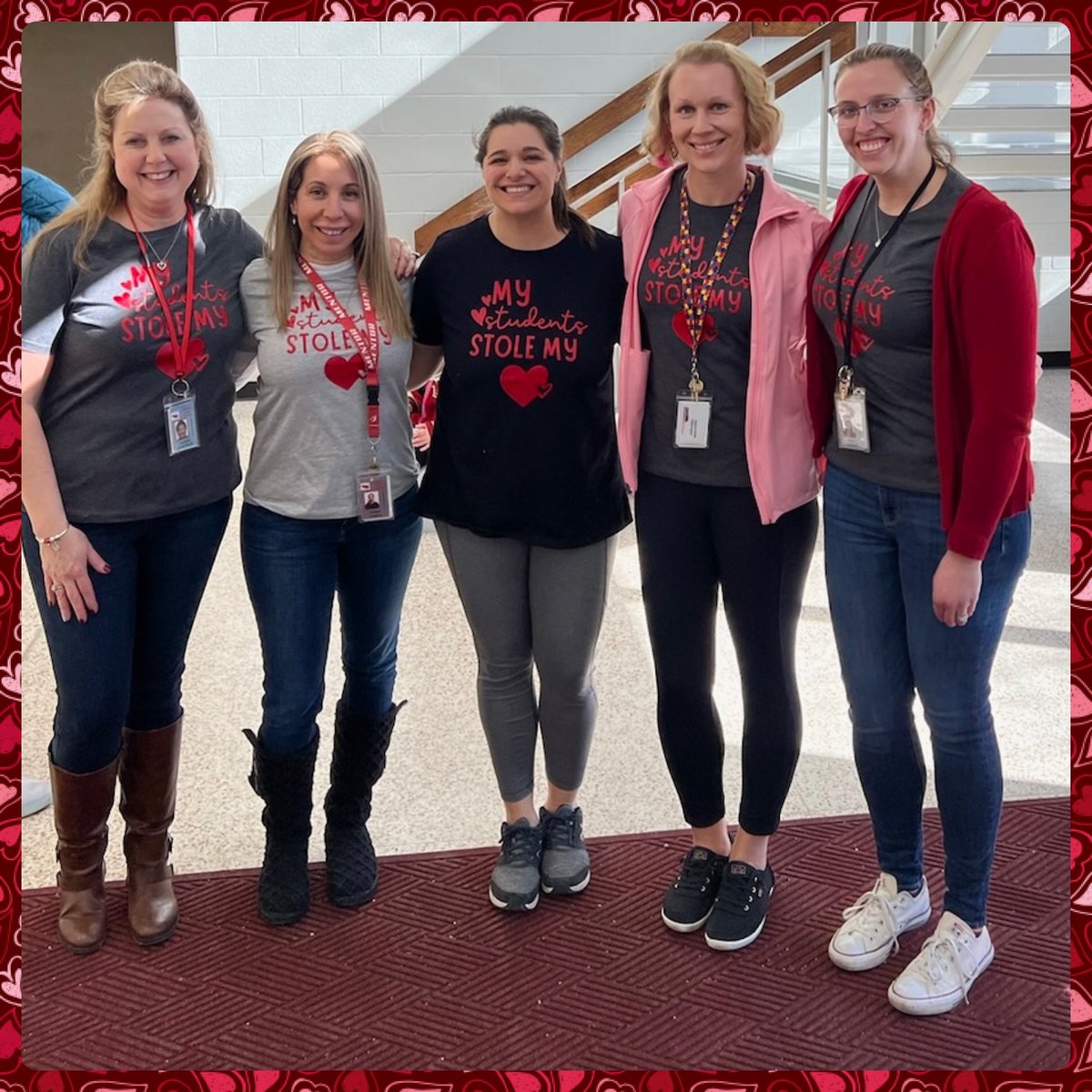 Vfreeman137's tweet photo. Our students stole our ❤️‘s!! So lucky to spend my days with my amazing students and coworkers! @MHSCardLab https://t.co/XjYSmE9prz