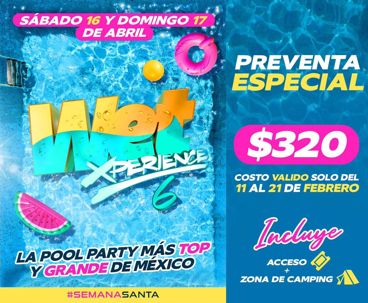 El mejor REGALO de SAN VALENTÍN, Lo tenemos nosotros!!! 💕

💦 #WetXperience6 💦 con su PREVENTA ESPECIAL en solo $320

Adquiere tus accesos conmigo… Solo llama, msj o WHATS al📲 5518041540

#EsHoraDeVolverADivertirnos 
😎☀️🌴⛺️🩲👙🩴