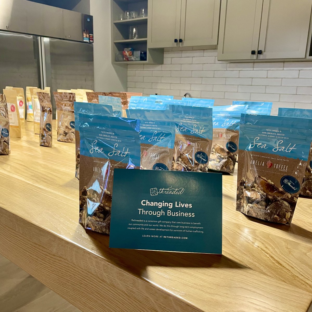 Forcura's tweet photo. Love is in the air today at Forcura HQ. ❤️  #TeamForcura enjoyed toffee treats from @RethreadedInc, but they aren't just your typical sweets. #Rethreaded's gifts help provide therapy, housing, &amp; more to human trafficking survivors. 

#givingback #culture #healthcaretech https://t.co/HVMk20O3oL